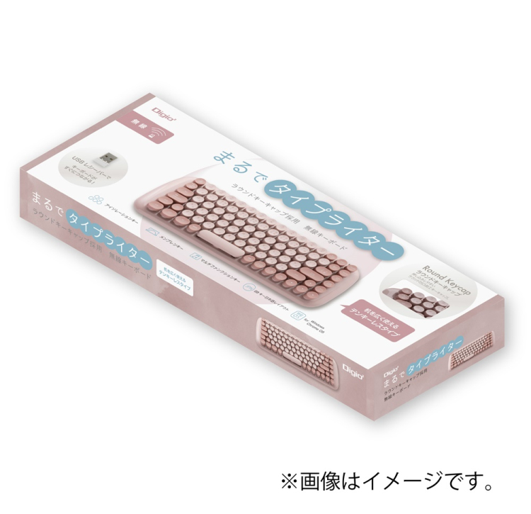 無線ラウンドキーキャップ キーボード/スモーキーピンク MK-03KBP(tm)