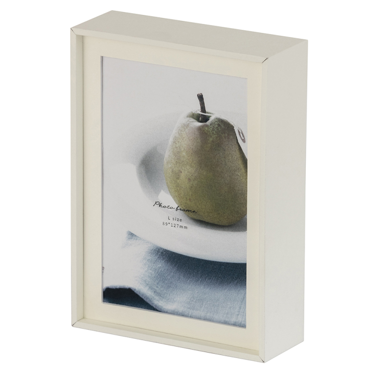 ペーパーステーショナリー 紙製フォトフレーム L判 ミルキーホワイト F-TPA-101-W
