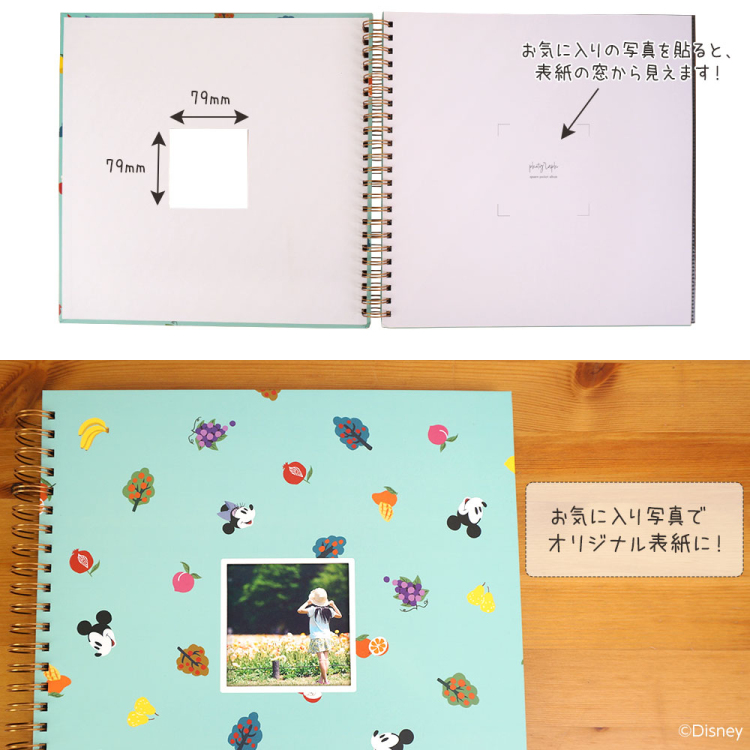 【WEB限定品】ナカバヤシ ディズニー 窓抜き L判 リング式アルバム WORA-L-252-DY1 ミッキー&ミニー 牧場【ケース付】