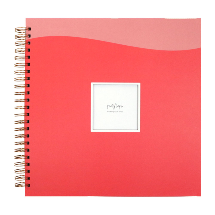 【WEB限定品】ナカバヤシ 窓抜き L判 リング式アルバム WORA-L-252-1 ポケットアルバム ピンク【ケース付】