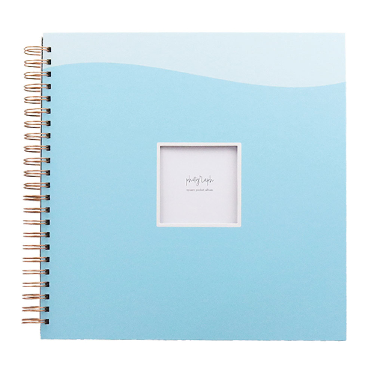 【WEB限定品】ナカバヤシ 窓抜き L判 リング式アルバム WORA-L-252-3 ポケットアルバム ブルー【ケース付】