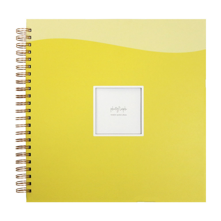 【WEB限定品】ナカバヤシ 窓抜き L判 リング式アルバム WORA-L-252-4 ポケットアルバム イエロー【ケース付】