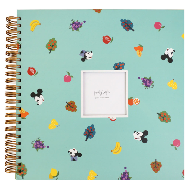【WEB限定品】ナカバヤシ ディズニー 窓抜き  L判 リング式アルバム WORA-L-252-DY2 ミッキー＆ミニー フルーツ【ケース付】