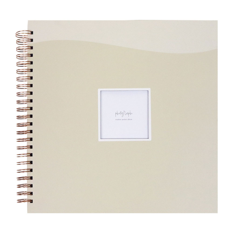 【WEB限定品】ナカバヤシ 窓抜き ましかくリング式アルバム WORA-SQ-378-6 ポケットアルバム ベージュ【ケース付】