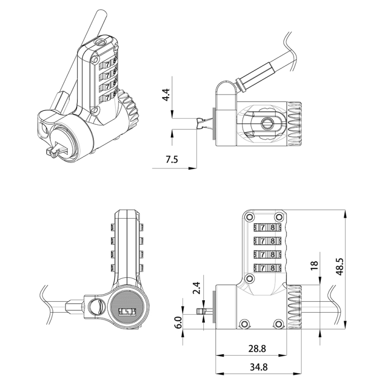 セキュティロック/3種対応/ダイヤル SL-065 (tm)