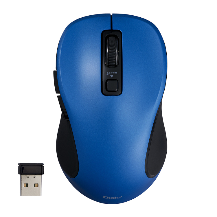 無線静音 5ボタン BlueLEDマウス/ブルー MUS-RKF214BL (tm)