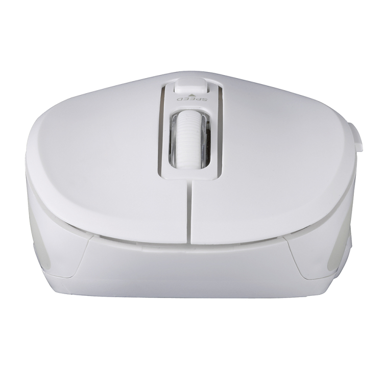 無線静音 5ボタン BlueLEDマウス/ホワイト MUS-RKF214W (tm)