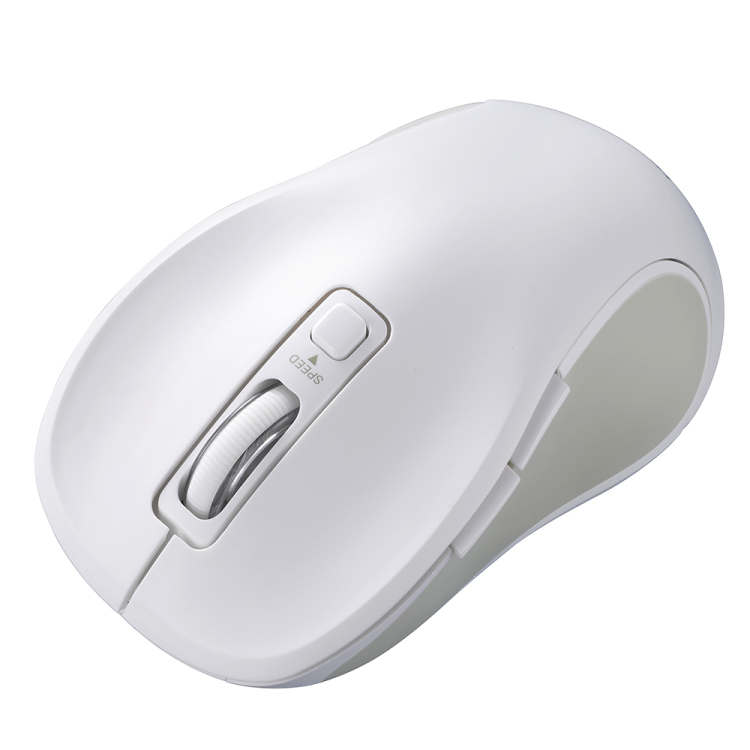 無線静音 5ボタン BlueLEDマウス/ホワイト MUS-RKF214W (tm)