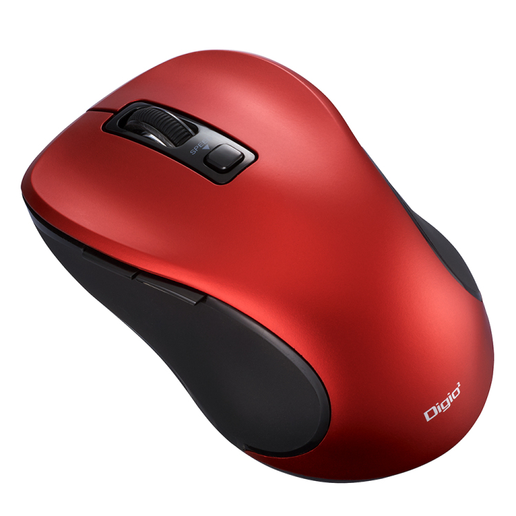 BT5静音 5ボタン BlueLEDマウス/レッド MUS-BKF215R (tm)