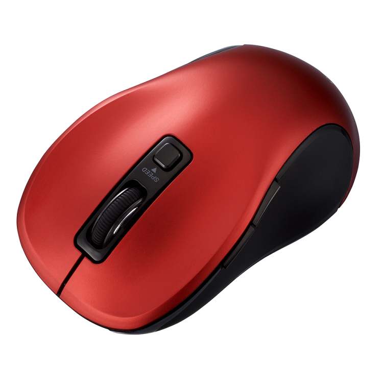 BT5静音 5ボタン BlueLEDマウス/レッド MUS-BKF215R (tm)