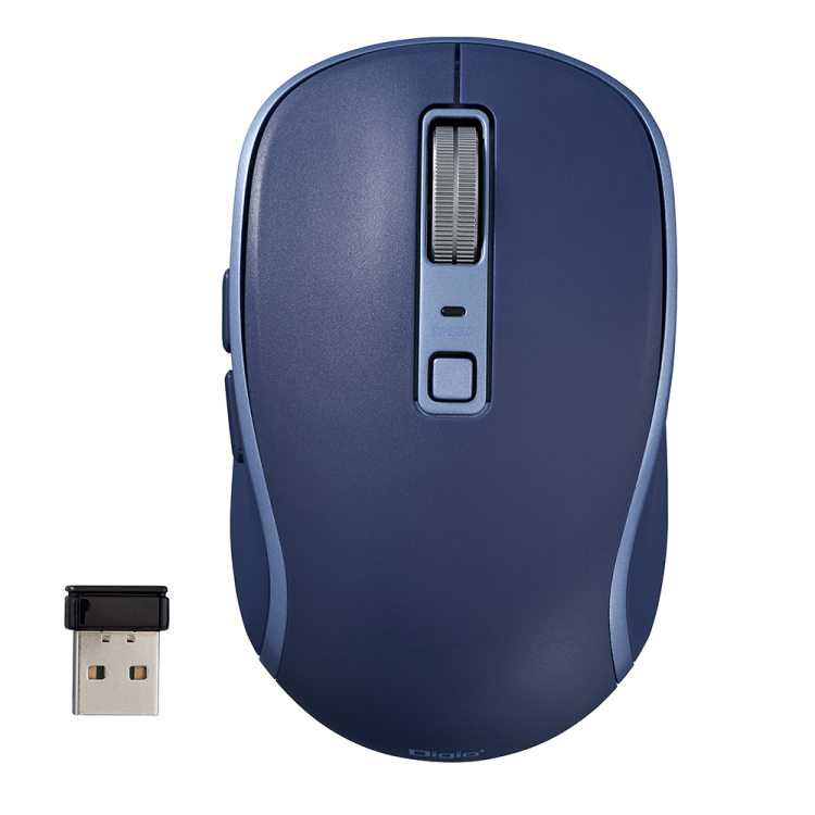 無線静音 5ボタン BlueLEDマウス/ネイビー MUS-RKF216NB (tm)