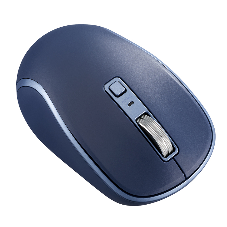 無線静音 5ボタン BlueLEDマウス/ネイビー MUS-RKF216NB (tm)