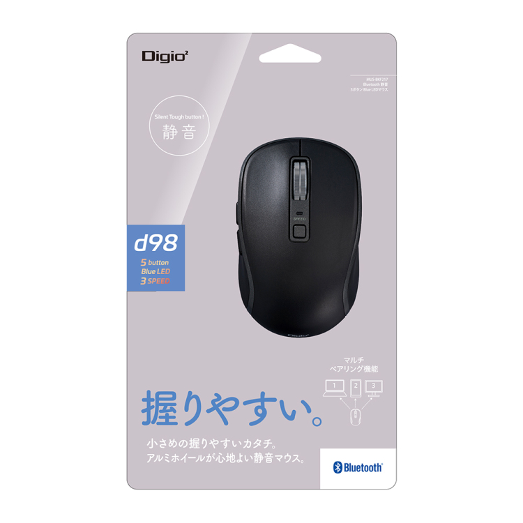 BT5静音 5ボタン BlueLEDマウス/ブラック MUS-BKF217BK (tm)