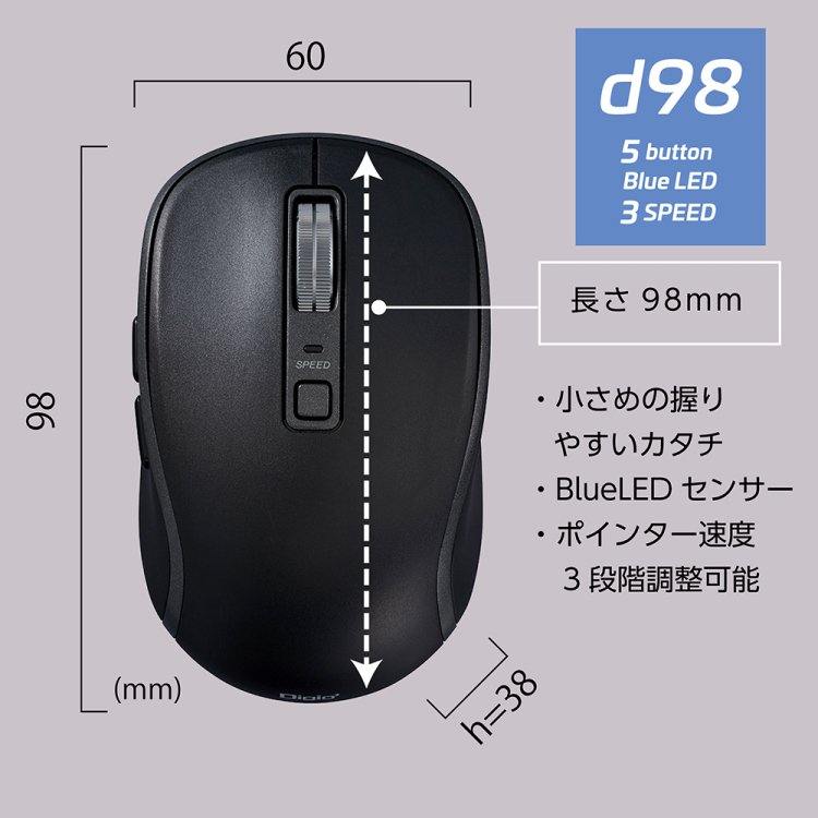 BT5静音 5ボタン BlueLEDマウス/ホワイト MUS-BKF217W (tm)