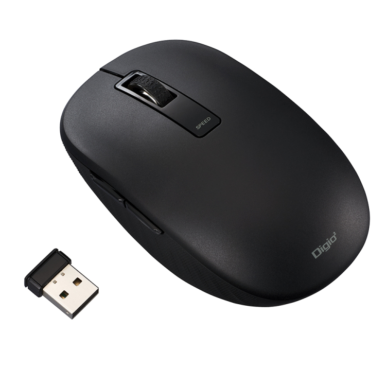 無線静音 5ボタン BlueLEDマウス/ブラック MUS-RKF218BK (tm)