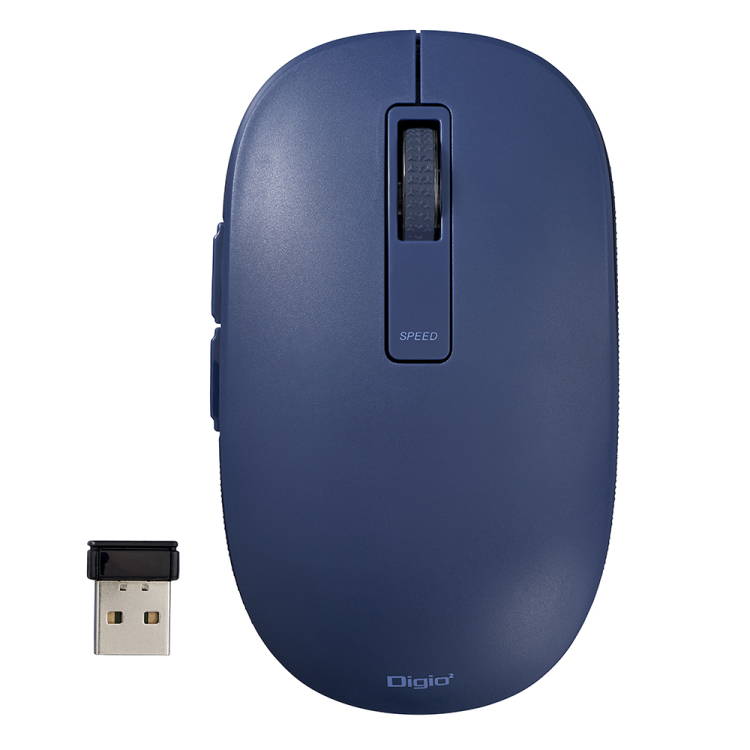 無線静音 5ボタン BlueLEDマウス/ネイビー MUS-RKF218NB (tm)