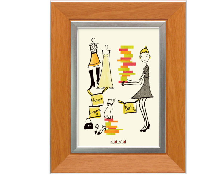 万丈 フォトフレームクラシック L判 ライトブラウン