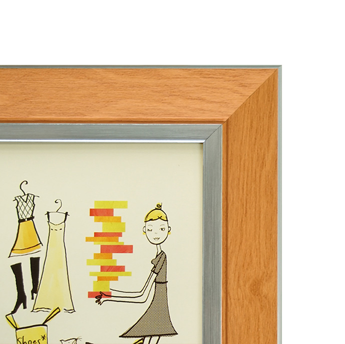 万丈 フォトフレームクラシック L判 ライトブラウン