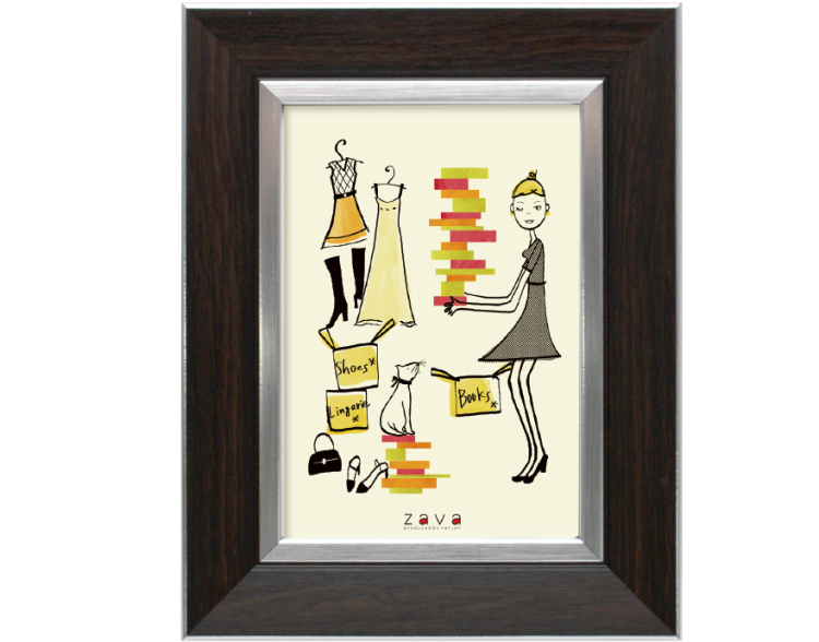 万丈　フォトフレームクラシック　L判　ダークブラウン