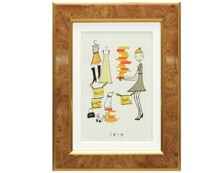 万丈　フォトフレームクラシック　2L/KG判　キャメル