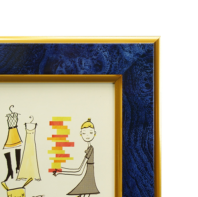 万丈　フォトフレームクラシック　2L/KG判　ブルー