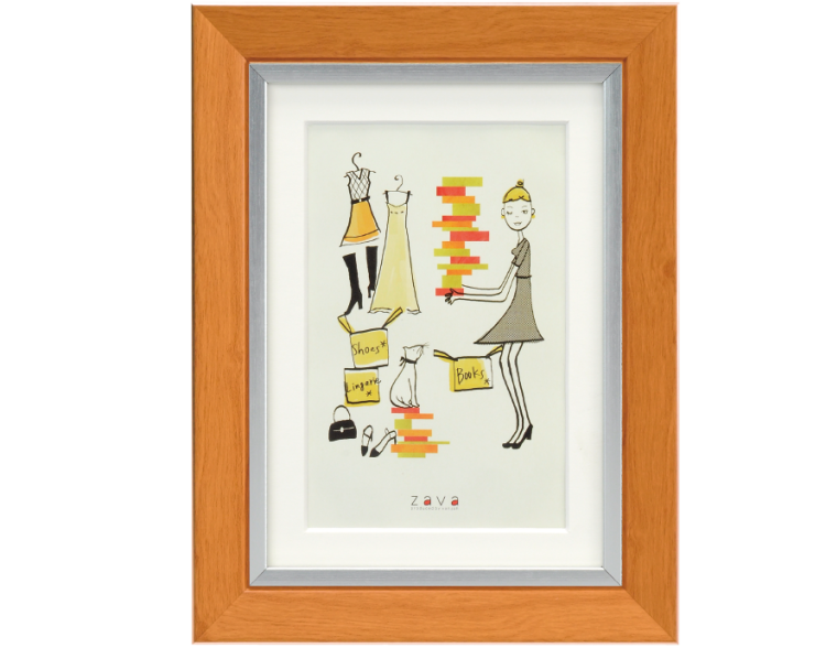 万丈 フォトフレームクラシック 2L/KG判 ライトブラウン