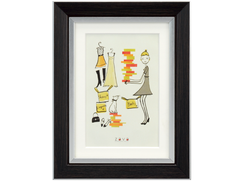 万丈 フォトフレームクラシック 2L/KG判 ダークブラウン