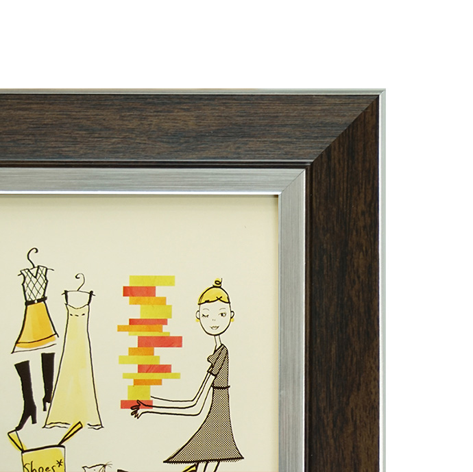 万丈 フォトフレームクラシック 2L/KG判 ダークブラウン