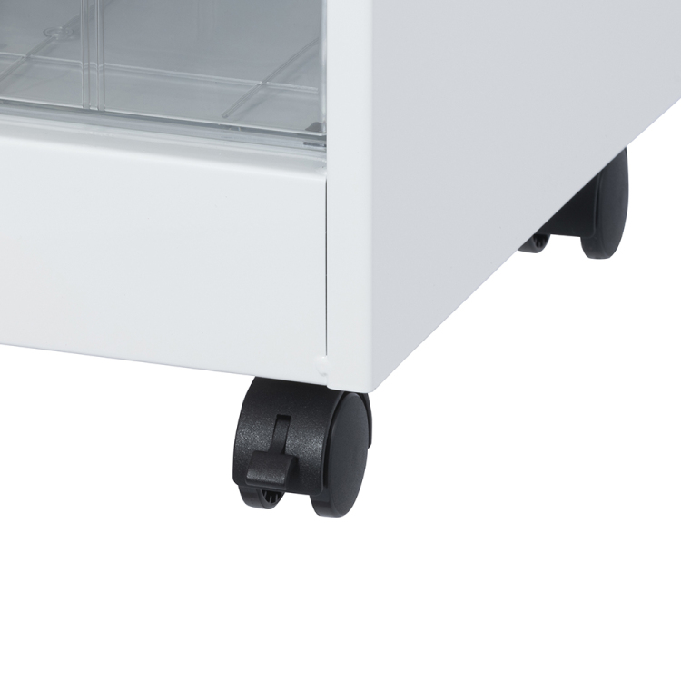 アバンテV2フロアケース キャスター付き 浅18段/シロ