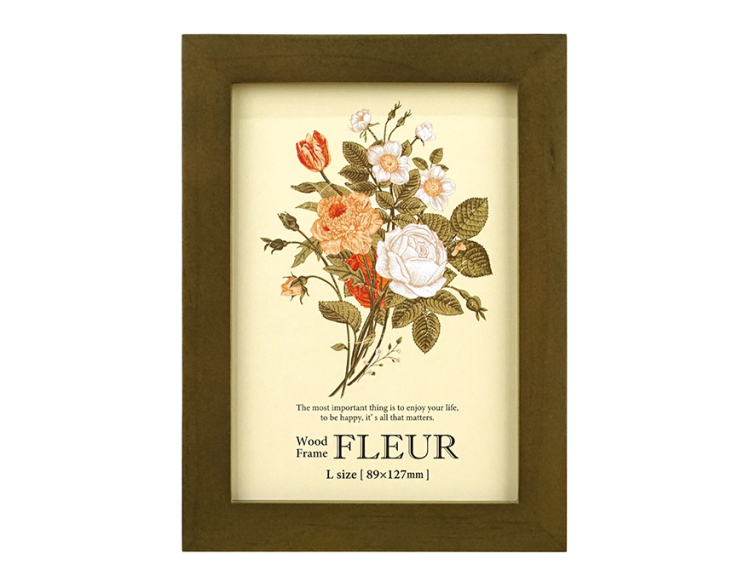 万丈 ウッドフレーム フルール L判 ダークブラウン