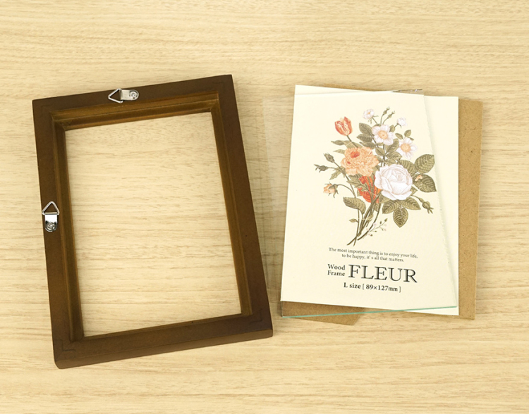 万丈 ウッドフレーム フルール L判 ダークブラウン