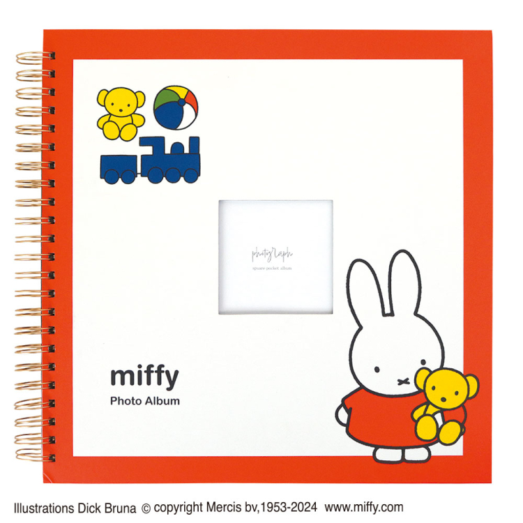 【WEB限定品】ミッフィー ブルーナ ナカバヤシ 窓抜き リング式 ポケット 真四角 ましかく SQ アルバム WORA-SQ-378-MR ミッフィーレッド