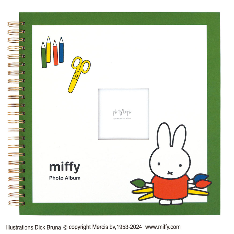 【WEB限定品】ミッフィー ブルーナ ナカバヤシ 窓抜き リング式 ポケット 真四角 ましかく SQ アルバム WORA-SQ-378-MG ミッフィーグリーン