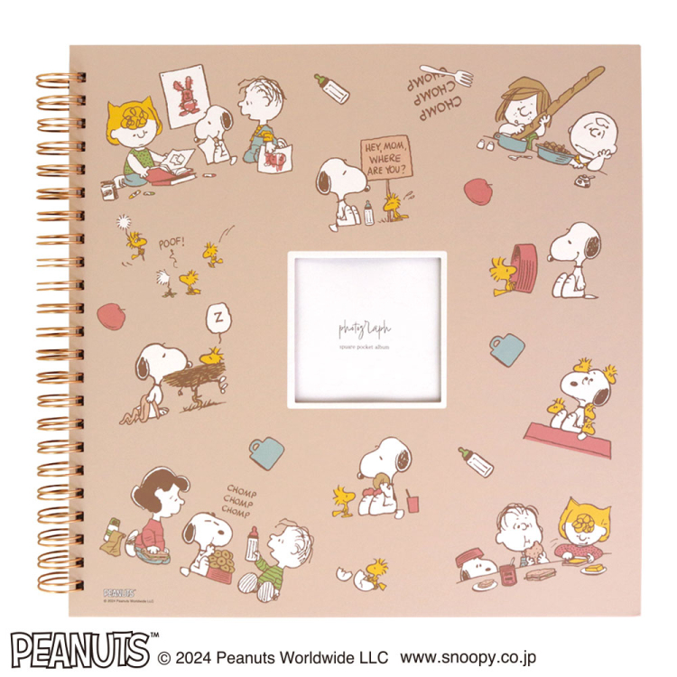 【WEB限定品】スヌーピー ピーナッツ ナカバヤシ 窓抜き リング式 ポケット 真四角 ましかく SQ アルバム WORA-SQ-378-PE2