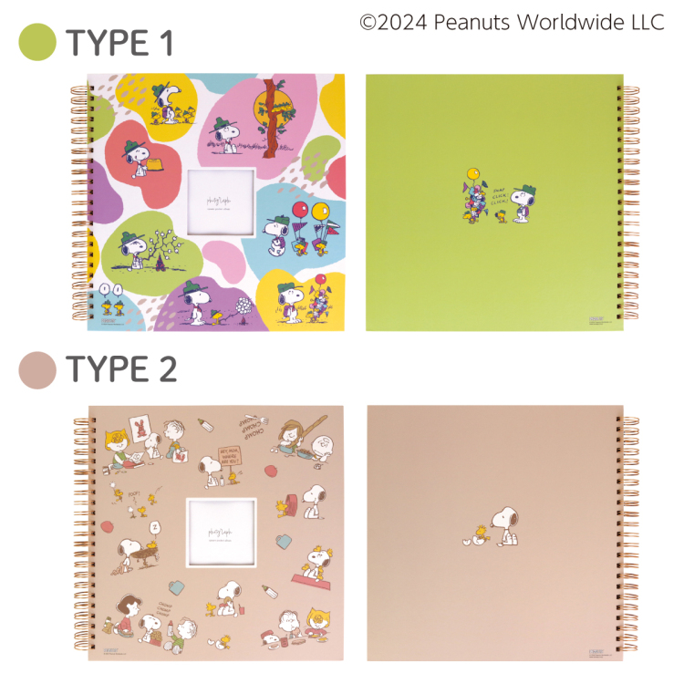 【WEB限定品】スヌーピー ピーナッツ ナカバヤシ 窓抜き リング式 ポケット 真四角 ましかく SQ アルバム WORA-SQ-378-PE2