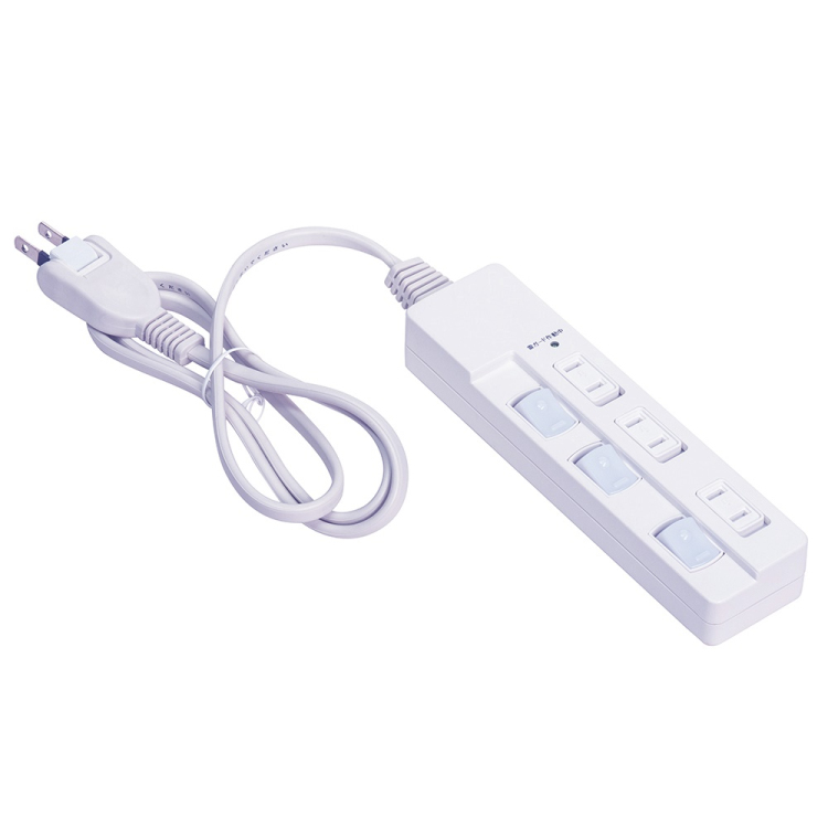 安全機能搭載スイッチ付OAタップ/3個口/2m/ホワイト TAP-046-20W (tm)