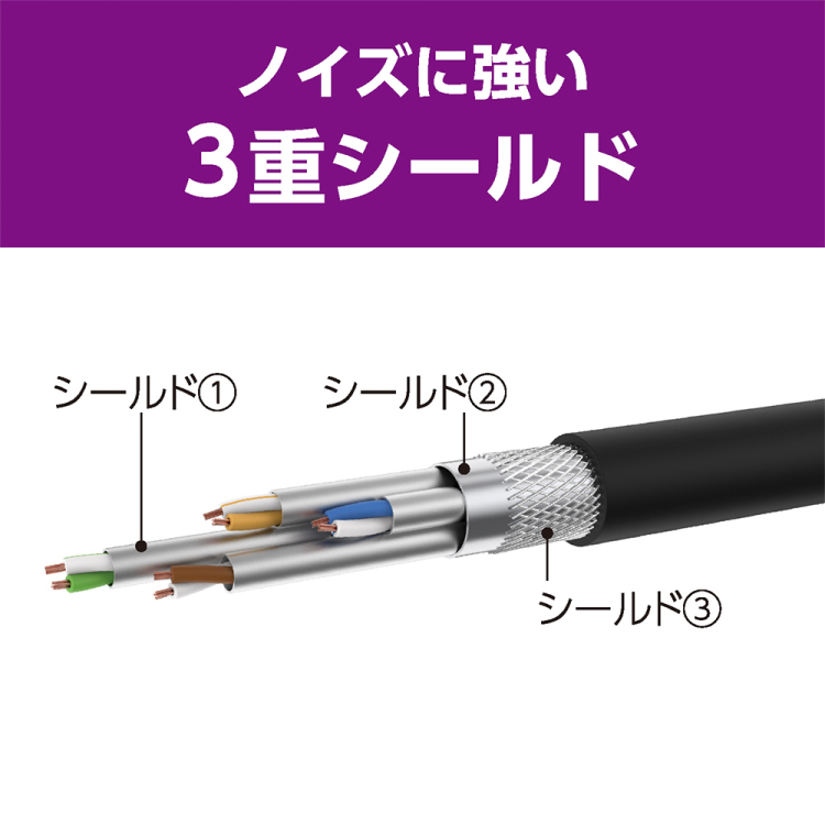 CAT.8 LANケーブル 3m/黒 C8-030BK (tm)