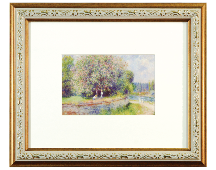 万丈 Vインチ額 ブラウン