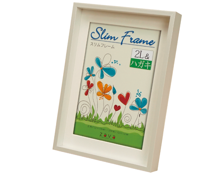 万丈　スリムフレーム　2L＆ハガキ　ホワイト