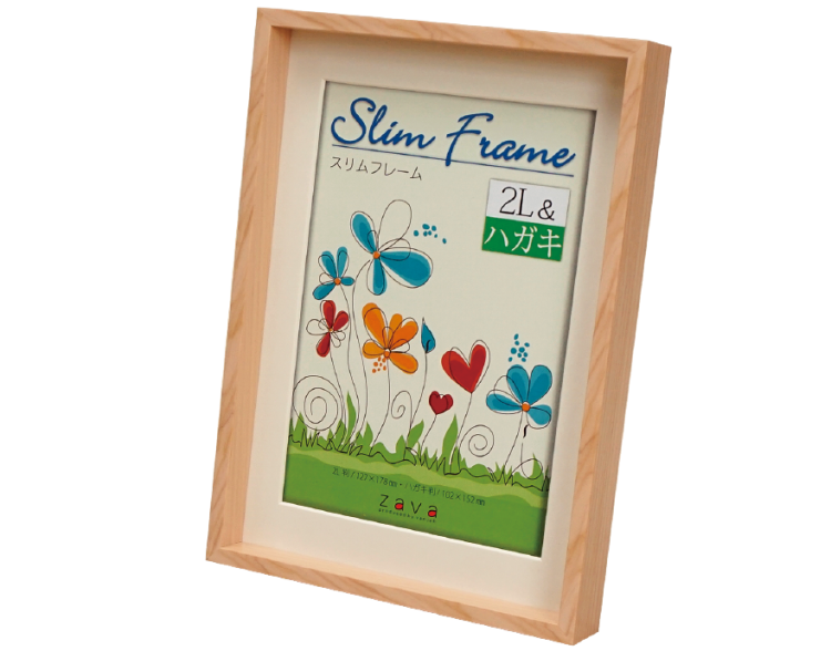 万丈 スリムフレーム 2L&ハガキ ナチュラル