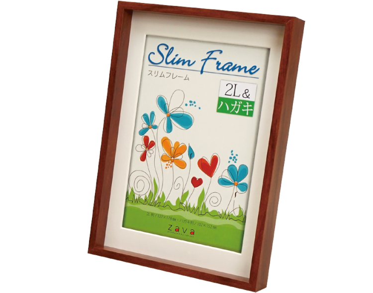 万丈 スリムフレーム 2L&ハガキ ブラウン