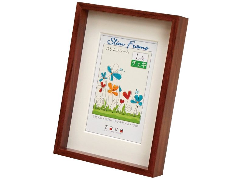 万丈　スリムフレーム　L＆チェキ　ブラウン