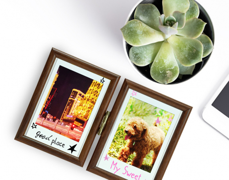 万丈 Vミニフレーム ペアタテ ベージュ