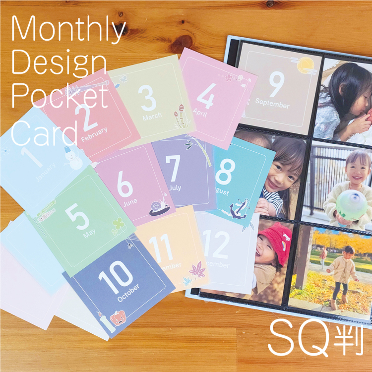 【WEB限定品】アルバム マンスリー デザイン ポケットカード ましかく判 15枚入り IT-DPCM-SQ-06 ソフトアイコン