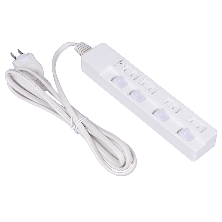 安全機能満載スイッチ付OAタップ/4個口/2m/ホワイト TAP-047-20W (tm)