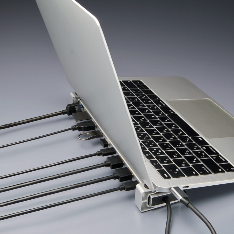 Type-C 10in1PCスタンドドック/シルバー UD-C06SL