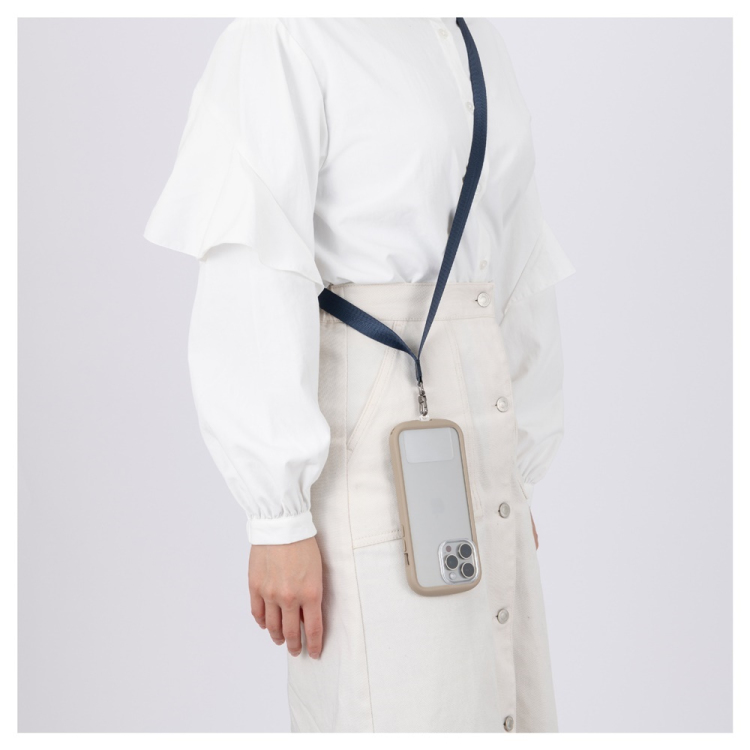 スマートフォン ストラップ 平紐20mm/グレー SMA-S03GY