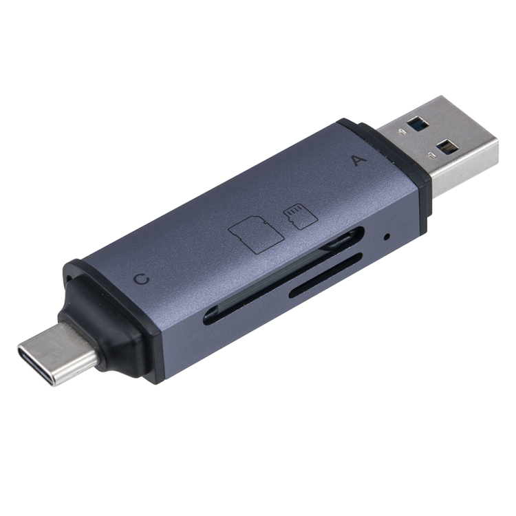 USB3.2 C&A アルミカードリーダーライター/グレー CRW-DC3SD92GY (tm)