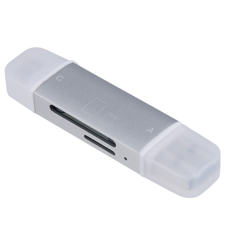 USB3.2 C&A アルミカードリーダーライター/シルバー CRW-DC3SD92SL (tm)