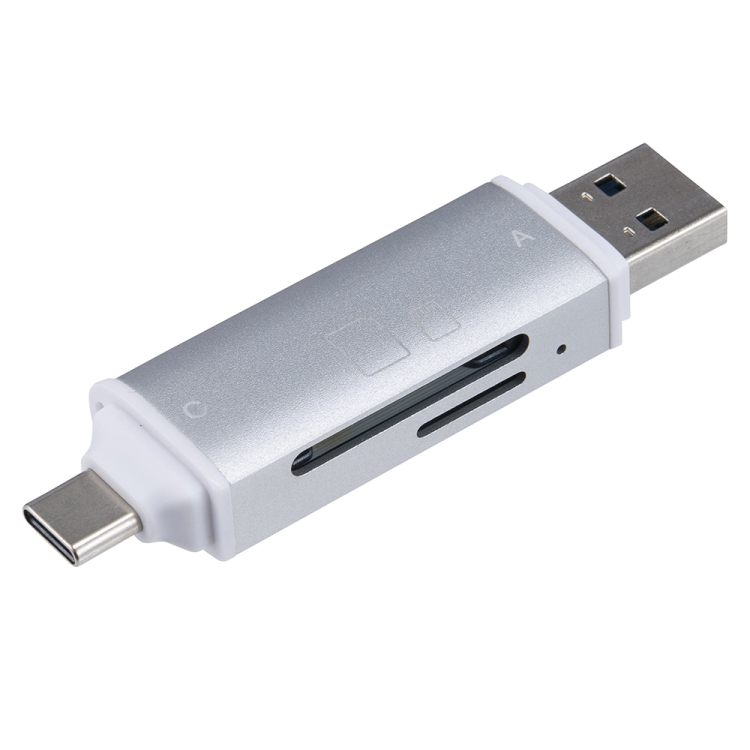 USB3.2 C&A アルミカードリーダーライター/シルバー CRW-DC3SD92SL (tm)